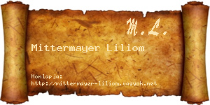 Mittermayer Liliom névjegykártya